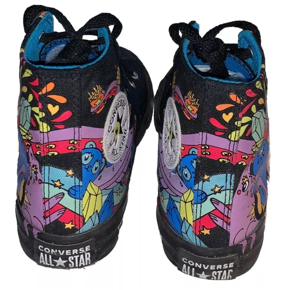 Converse All Star Canvas Hi Top Sneakers Shoes Unisex US 1 Graffiti VGUC (S225N)